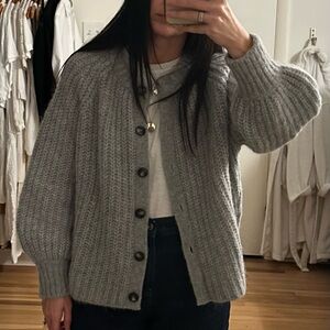 Sezane Emile Gray Women's cardigan Sweater